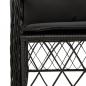 Preview: 3-tlg. Bistro-Set mit Kissen Schwarz Poly Rattan