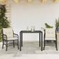 Preview: ARDEBO.de - 3-tlg. Bistro-Set mit Kissen Schwarz Poly Rattan