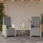 Preview: ARDEBO.de - Gartensessel mit Fußteil 2 Stk. Verstellbar Poly Rattan