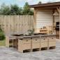 Preview: ARDEBO.de - 9-tlg. Garten-Essgruppe mit Kissen Beigemischung Poly Rattan