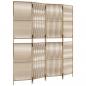 Preview: Paravent 4-tlg. Beige Poly Rattan