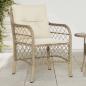 Preview: ARDEBO.de - Gartenstühle mit Kissen 2 Stk. Beige Poly Rattan