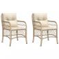 Preview: Gartenstühle mit Kissen 2 Stk. Beige Poly Rattan