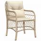 Preview: Gartenstühle mit Kissen 2 Stk. Beige Poly Rattan