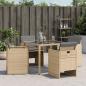 Preview: Gartenstühle mit Kissen 4 Stk. Beigemischung Poly Rattan