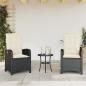 Preview: ARDEBO.de - Gartensessel mit Kissen 2 Stk. Verstellbar Schwarz Poly Rattan