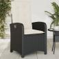 Preview: Gartensessel mit Kissen 2 Stk. Verstellbar Schwarz Poly Rattan