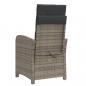 Preview: Gartensessel Verstellbar mit Kissen Grau Poly Rattan