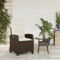 Preview: Gartensessel Verstellbar mit Kissen Braun Poly Rattan