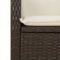 Preview: Gartensessel Verstellbar mit Kissen Braun Poly Rattan