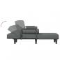 Preview: Schlafsofa in L-Form Dunkelgrau 260x140x70 cm Stoff