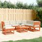 Preview: ARDEBO.de - 7tlg Garten-Lounge-Set mit Kissen Wachsbraun Massivholz Kiefer