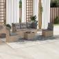 Preview: ARDEBO.de - 6-tlg. Garten-Sofagarnitur mit Kissen Beige Poly Rattan