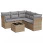 Preview: 6-tlg. Garten-Sofagarnitur mit Kissen Beige Poly Rattan