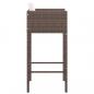 Preview: Barhocker 2 Stk. mit Kissen Braun Poly Rattan