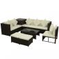 Preview: 8-tlg. Garten-Lounge-Set mit Kissen Poly Rattan Braun