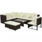 Preview: 8-tlg. Garten-Lounge-Set mit Kissen Poly Rattan Braun