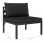 Preview: 3-tlg. Garten-Lounge-Set mit Kissen Aluminium Anthrazit  