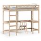 Preview: ARDEBO.de - Hochbett mit Schreibtisch 75x190 cm Massivholz Kiefer