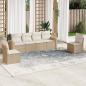 Preview: ARDEBO.de - 6-tlg. Garten-Sofagarnitur mit Kissen Beige Poly Rattan