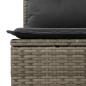 Preview: Gartensofa mit Kissen 3-Sitzer Grau Poly Rattan