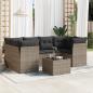 Preview: ARDEBO.de - 7-tlg. Garten-Sofagarnitur mit Kissen Grau Poly Rattan