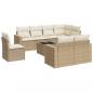 Preview: 9-tlg. Garten-Sofagarnitur mit Kissen Beige Poly Rattan