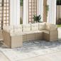 Preview: ARDEBO.de - 7-tlg. Garten-Sofagarnitur mit Kissen Beige Poly Rattan