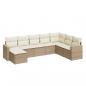 Preview: 8-tlg. Garten-Sofagarnitur mit Kissen Beige Poly Rattan