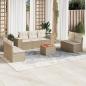 Preview: ARDEBO.de - 8-tlg. Garten-Sofagarnitur mit Kissen Beige Poly Rattan