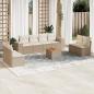 Preview: ARDEBO.de - 9-tlg. Garten-Sofagarnitur mit Kissen Beige Poly Rattan