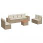 Preview: 9-tlg. Garten-Sofagarnitur mit Kissen Beige Poly Rattan