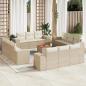 Preview: ARDEBO.de - 13-tlg. Garten-Sofagarnitur mit Kissen Beige Poly Rattan