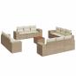 Preview: 13-tlg. Garten-Sofagarnitur mit Kissen Beige Poly Rattan