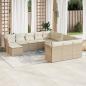 Preview: ARDEBO.de - 12-tlg. Garten-Sofagarnitur mit Kissen Beige Poly Rattan