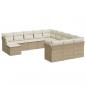 Preview: 12-tlg. Garten-Sofagarnitur mit Kissen Beige Poly Rattan