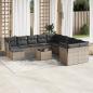 Preview: ARDEBO.de - 12-tlg. Garten-Sofagarnitur mit Kissen Grau Poly Rattan