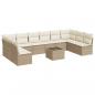 Preview: 11-tlg. Garten-Sofagarnitur mit Kissen Beige Poly Rattan