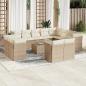 Preview: ARDEBO.de - 13-tlg. Garten-Sofagarnitur mit Kissen Beige Poly Rattan