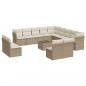 Preview: 14-tlg. Garten-Sofagarnitur mit Kissen Beige Poly Rattan