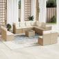 Preview: ARDEBO.de - 12-tlg. Garten-Sofagarnitur mit Kissen Beige Poly Rattan