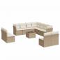 Preview: 12-tlg. Garten-Sofagarnitur mit Kissen Beige Poly Rattan