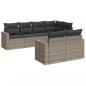 Preview: 7-tlg. Garten-Sofagarnitur mit Kissen Grau Poly Rattan