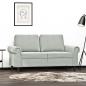 Preview: ARDEBO.de - 2-Sitzer-Sofa Hellgrau 120 cm Samt