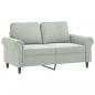 Preview: 2-Sitzer-Sofa Hellgrau 120 cm Samt