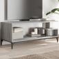 Preview: ARDEBO.de - TV-Schrank Grau Sonoma 102x40x41 cm Holzwerkstoff und Stahl