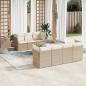 Preview: ARDEBO.de - 8-tlg. Garten-Sofagarnitur mit Kissen Beige Poly Rattan