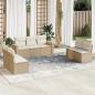 Preview: ARDEBO.de - 7-tlg. Garten-Sofagarnitur mit Kissen Beige Poly Rattan