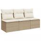 Preview: Gartensofa mit Kissen 3-Sitzer Beige Poly Rattan