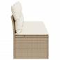 Preview: Gartensofa mit Kissen 3-Sitzer Beige Poly Rattan